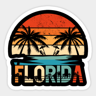 Florida Retro Sunset Summer Vibes Sticker